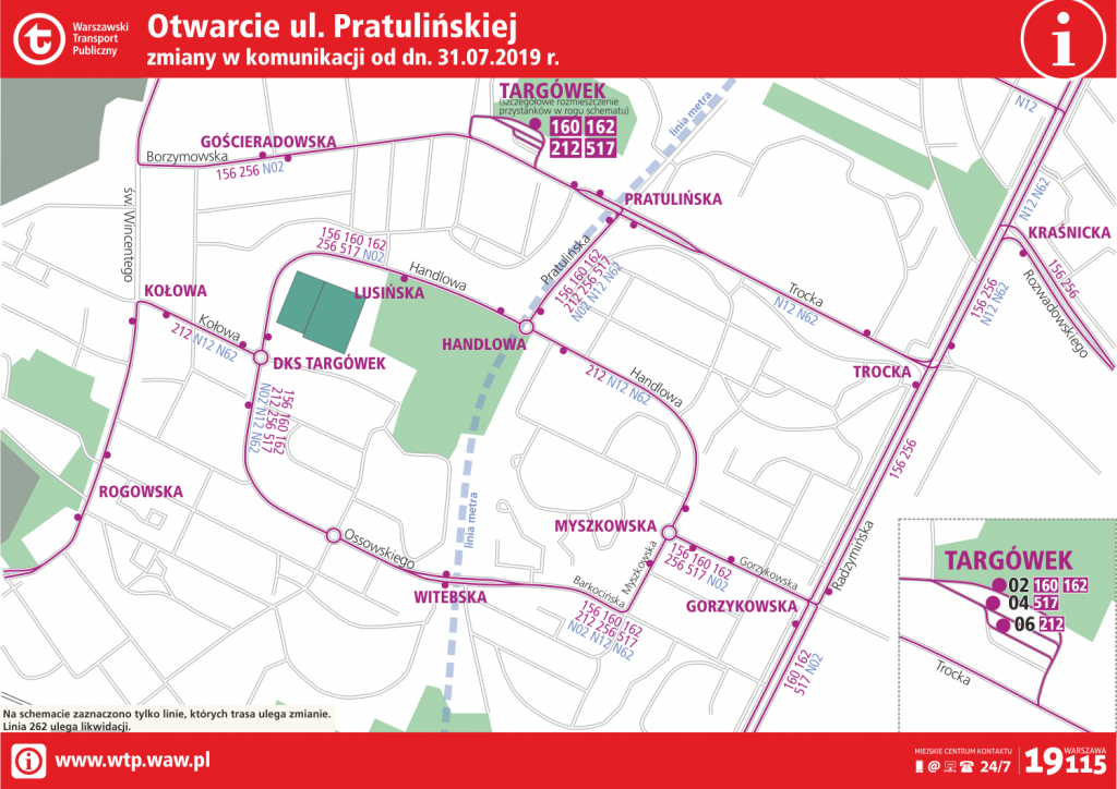 schemat: Otwarcie ul. Pratulińskiej