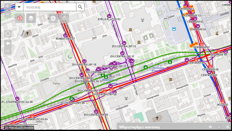 Nowa interaktywna mapa Warszawskiego Transportu Publicznego