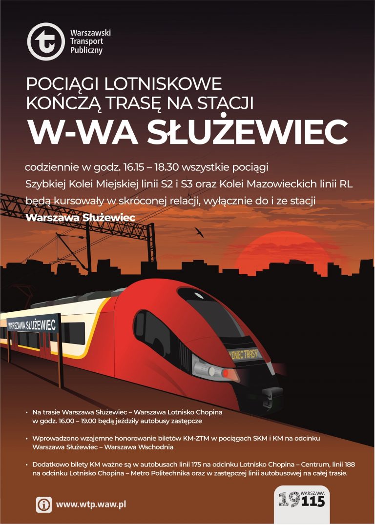 Zmiany w kursowaniu pociągów lotniskowych