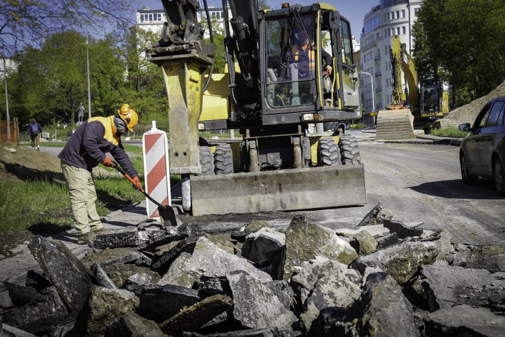 budowa tramwaju do Wilanowa - ulica Belwederska